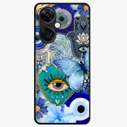 Audrey Zivan Glass Case for 1+Nord CE 3 stylish front view featuring bold artistic aesthetic design