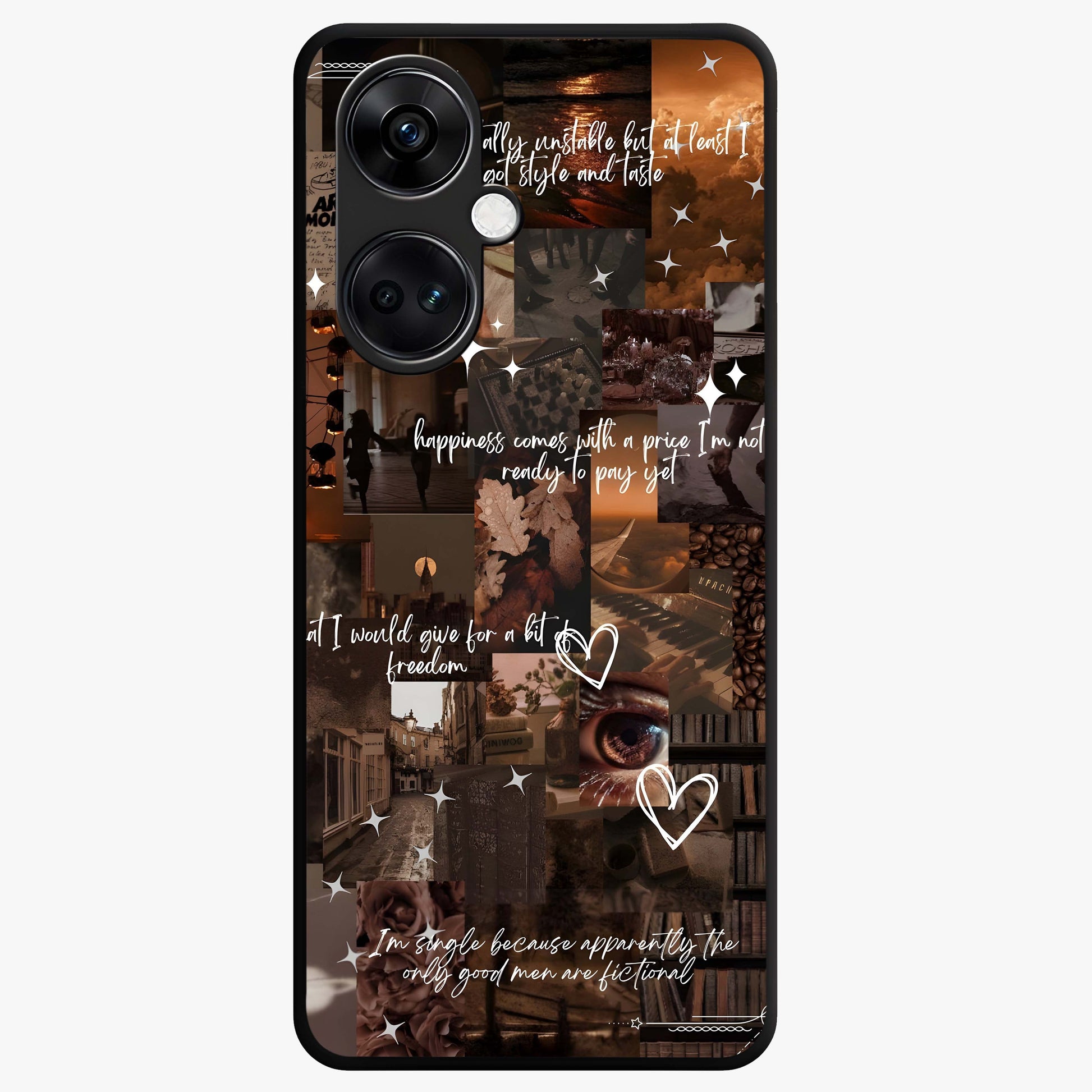 Bittersweet Aesthetic Chaos Glass Case for 1+Nord CE 3 bold front view featuring expressive abstract aesthetic artwork