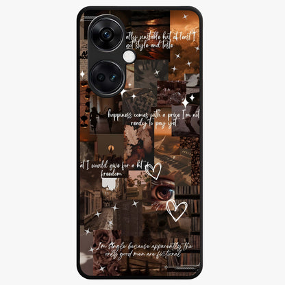 Bittersweet Aesthetic Chaos Glass Case for 1+Nord CE 3 bold front view featuring expressive abstract aesthetic artwork