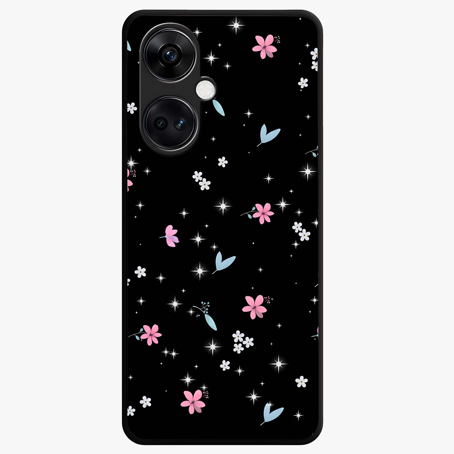 Black Aesthetic Wallpapers Glass Case for 1+Nord CE 3 bold front view featuring dark minimalist aesthetic artwork