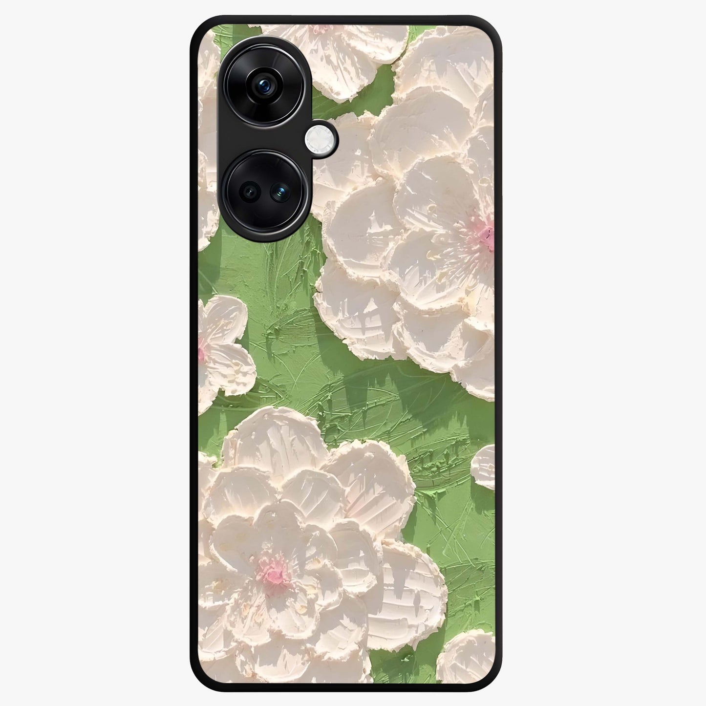 Blossom Meadow Dreams Glass Case for 1+Nord CE 3 dreamy front view featuring soft meadow floral artwork
