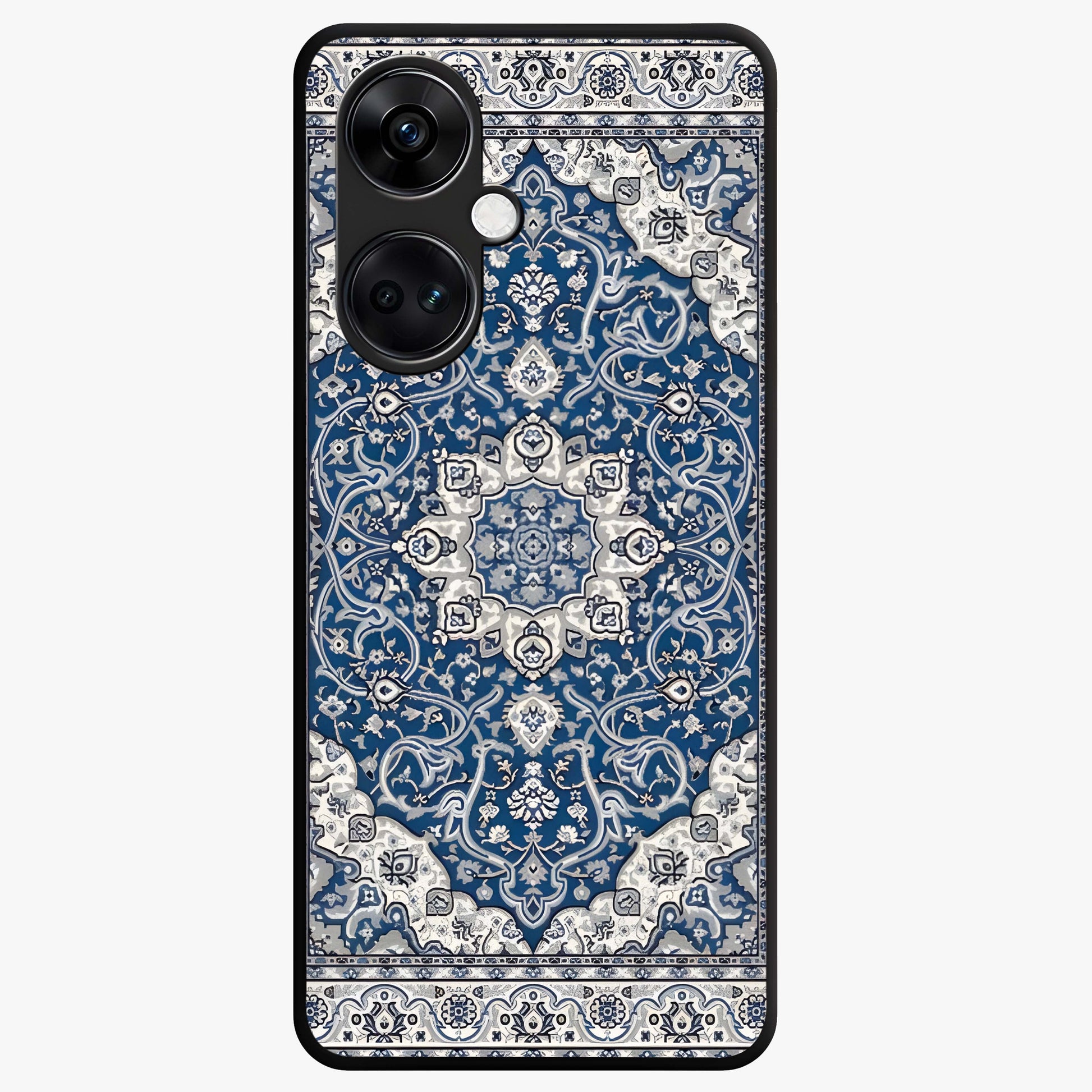 Blue Palace Dream Glass Case for 1+Nord Ce 3 royal front view featuring palace inspired artwork in deep blue tones