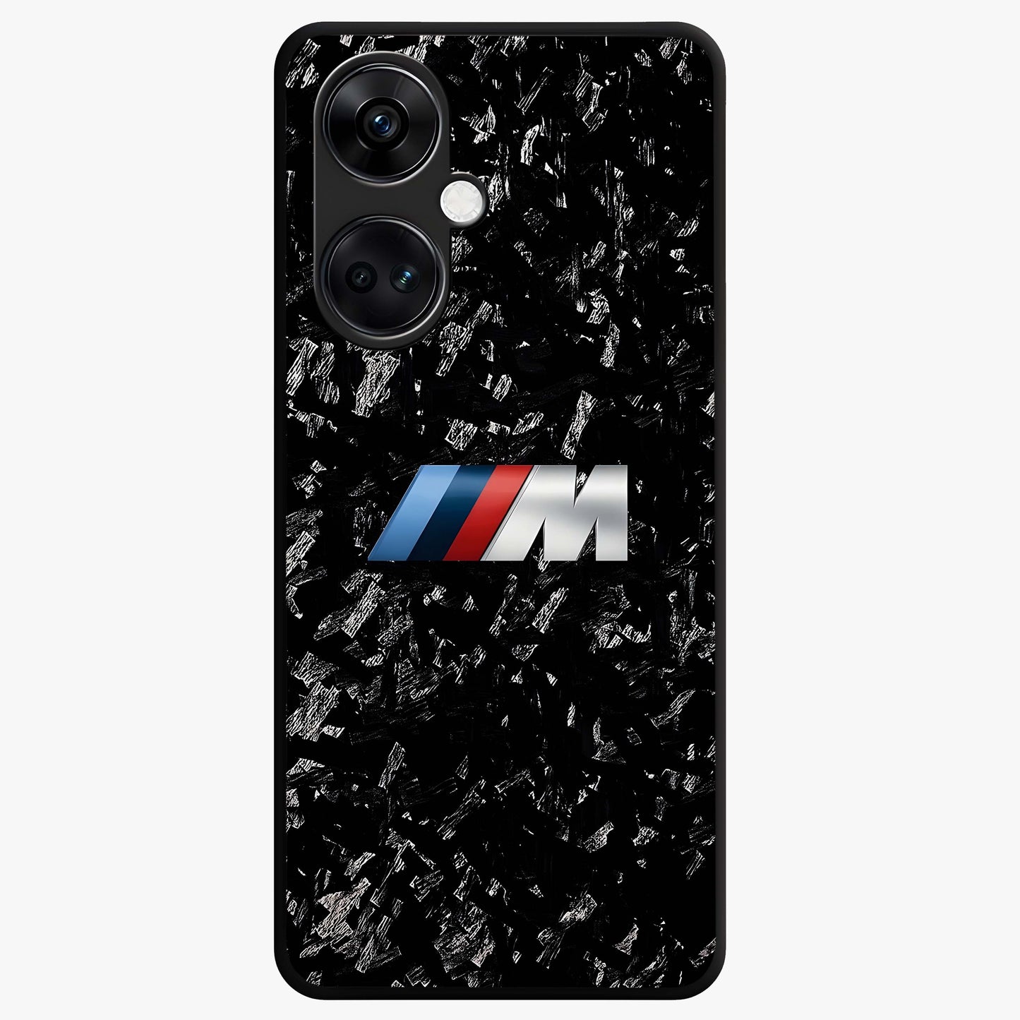 Carbon Speed Mark Glass Case for 1+Nord CE 3 bold front view featuring carbon fiber texture and racing inspired design