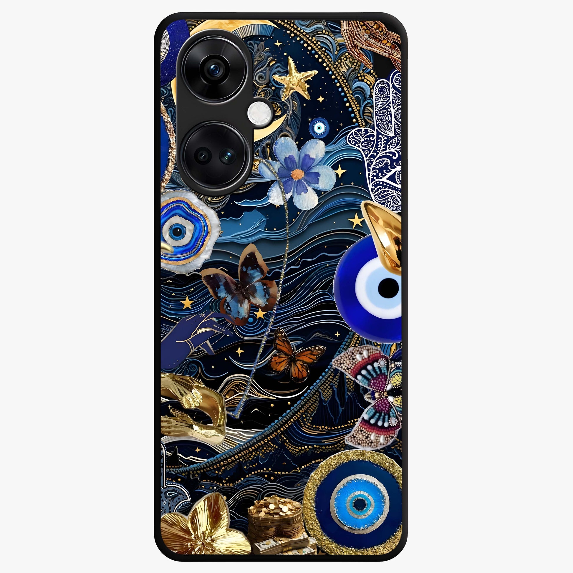 Celestial Blessing Shield Glass Case for 1+Nord CE 3 spiritual front view featuring protective celestial symbol artwork