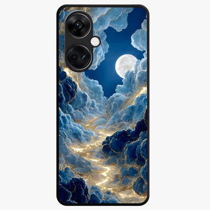 Celestial Cloud Path Glass Case for 1+Nord CE 3 serene front view featuring dreamy cloud pathway artwork