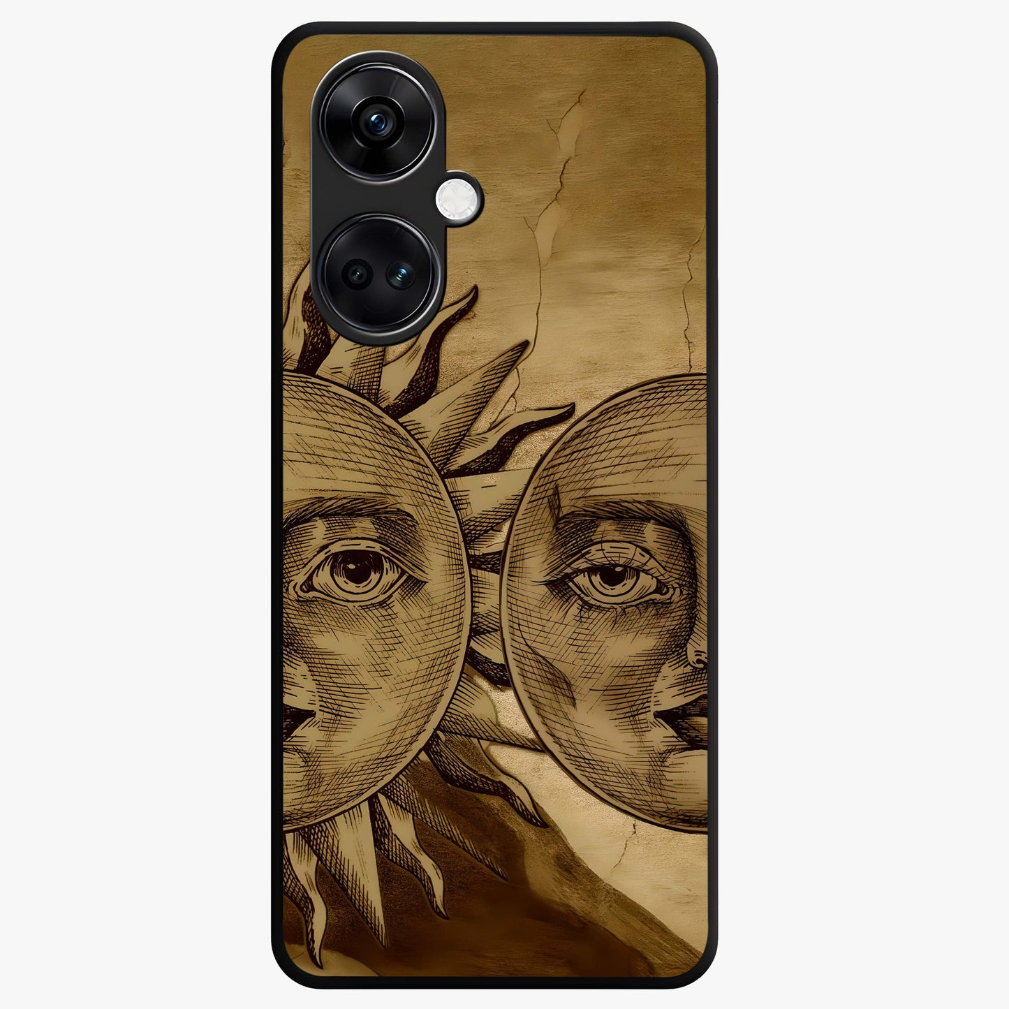Celestial Relic Glow Glass Case for 1+Nord CE 3 mystical front view featuring ancient relic inspired cosmic artwork