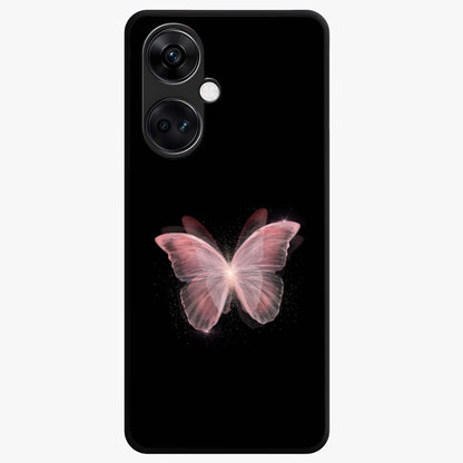 Celestial Wings Butterfly Glass Case for 1+Nord Ce 3 elegant front view featuring butterfly artwork with cosmic accents