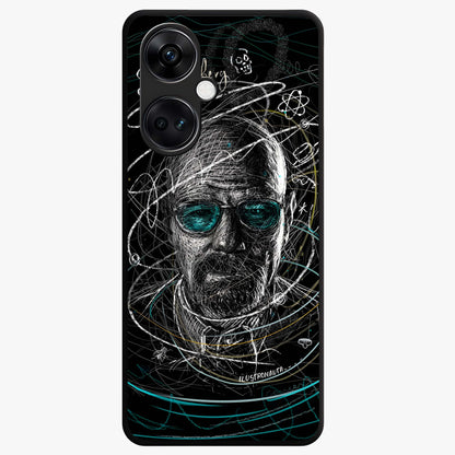 Chaotic Mind Genius Glass Case for 1+Nord CE 3 bold front view featuring expressive abstract typography artwork