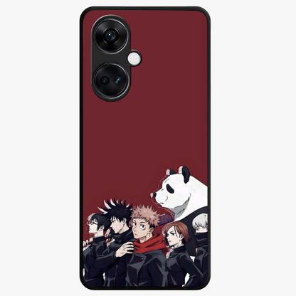 Crimson Crow Judgment Glass Case for 1+Nord CE 3 striking front view featuring bold crow illustration in crimson tones