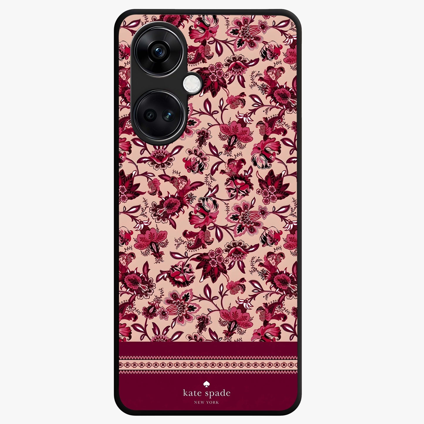 Crimson Rose Charm Glass Case for 1+Nord CE 3 elegant front view featuring rich red rose artwork