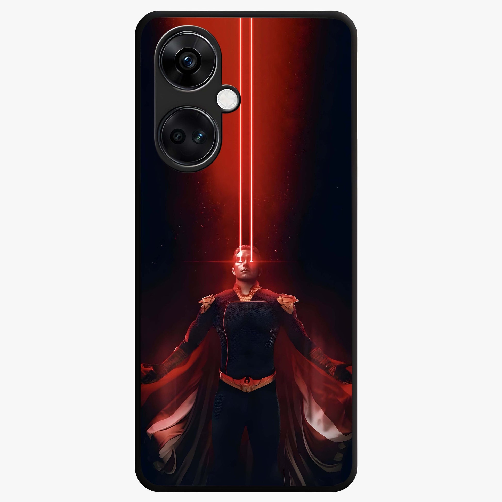 Crimson Vision Ascension Glass Case for 1+Nord CE 3 bold front view featuring visionary crimson themed artwork