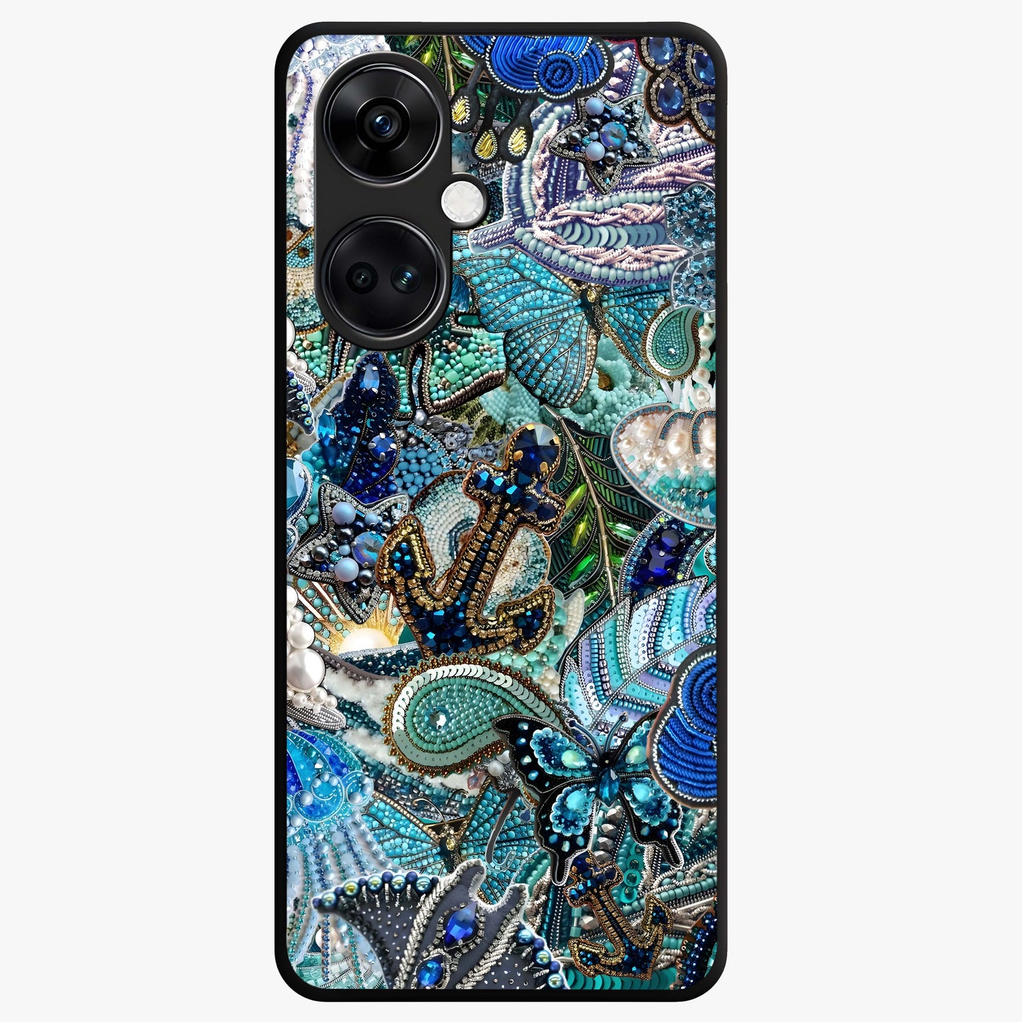 Crystal Ocean Magic Glass Case for 1+Nord CE 3 vibrant front view featuring sparkling ocean inspired artwork