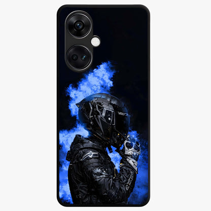 Cyber Sentinel Protocol Glass Case for 1+Nord CE 3 bold front view featuring futuristic cyberpunk inspired artwork