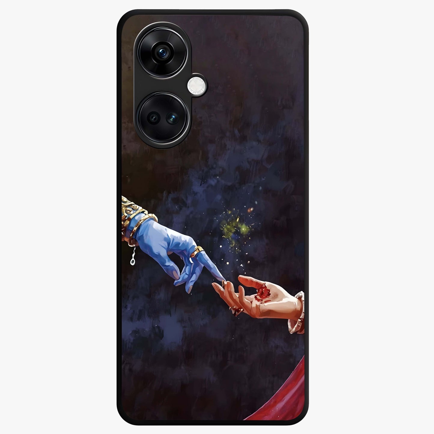 Divine Touch Eternal Glass Case for 1+Nord CE 3 graceful front view featuring timeless spiritual artwork