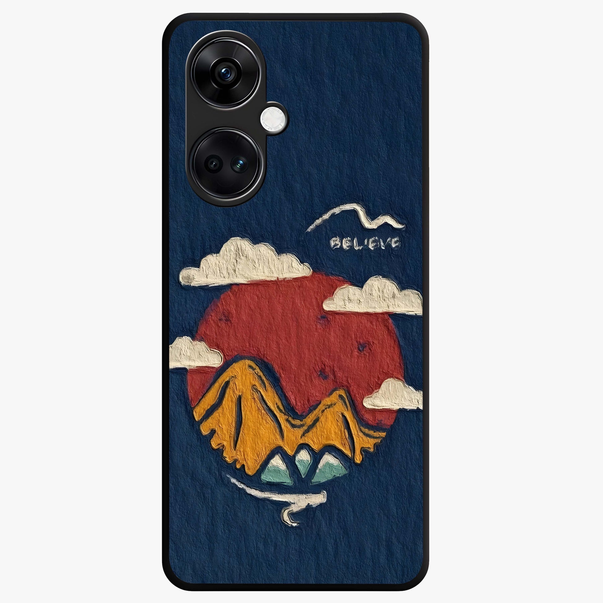 Dream Beyond Mountains Glass Case for 1+Nord CE 3 scenic front view featuring inspirational mountain landscape artwork