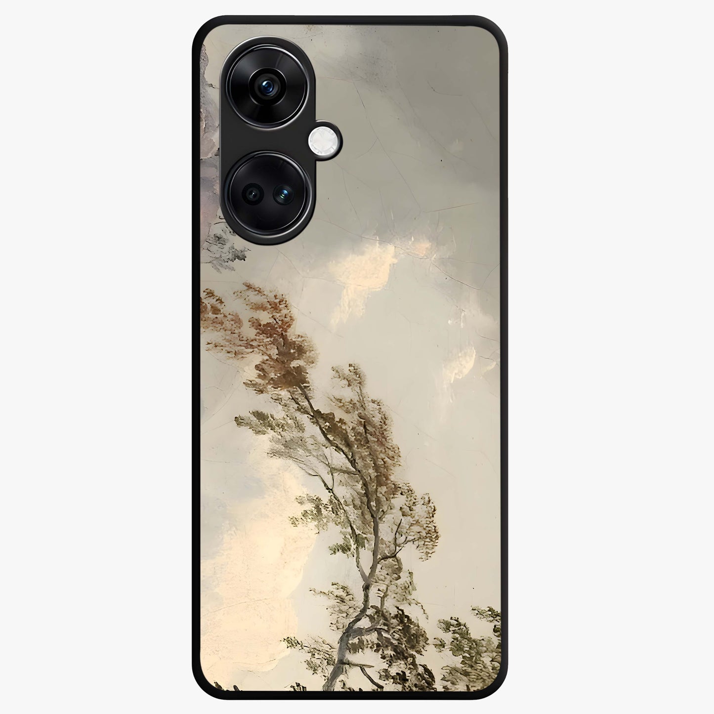 Dreamlike Wind Field Glass Case for 1+Nord CE 3 serene front view featuring flowing meadow artwork with soft wind inspired tones