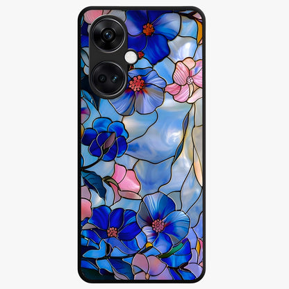 Eternal Floral Stained Glass Case for 1+Nord CE 3 elegant front view featuring stained glass inspired floral artwork