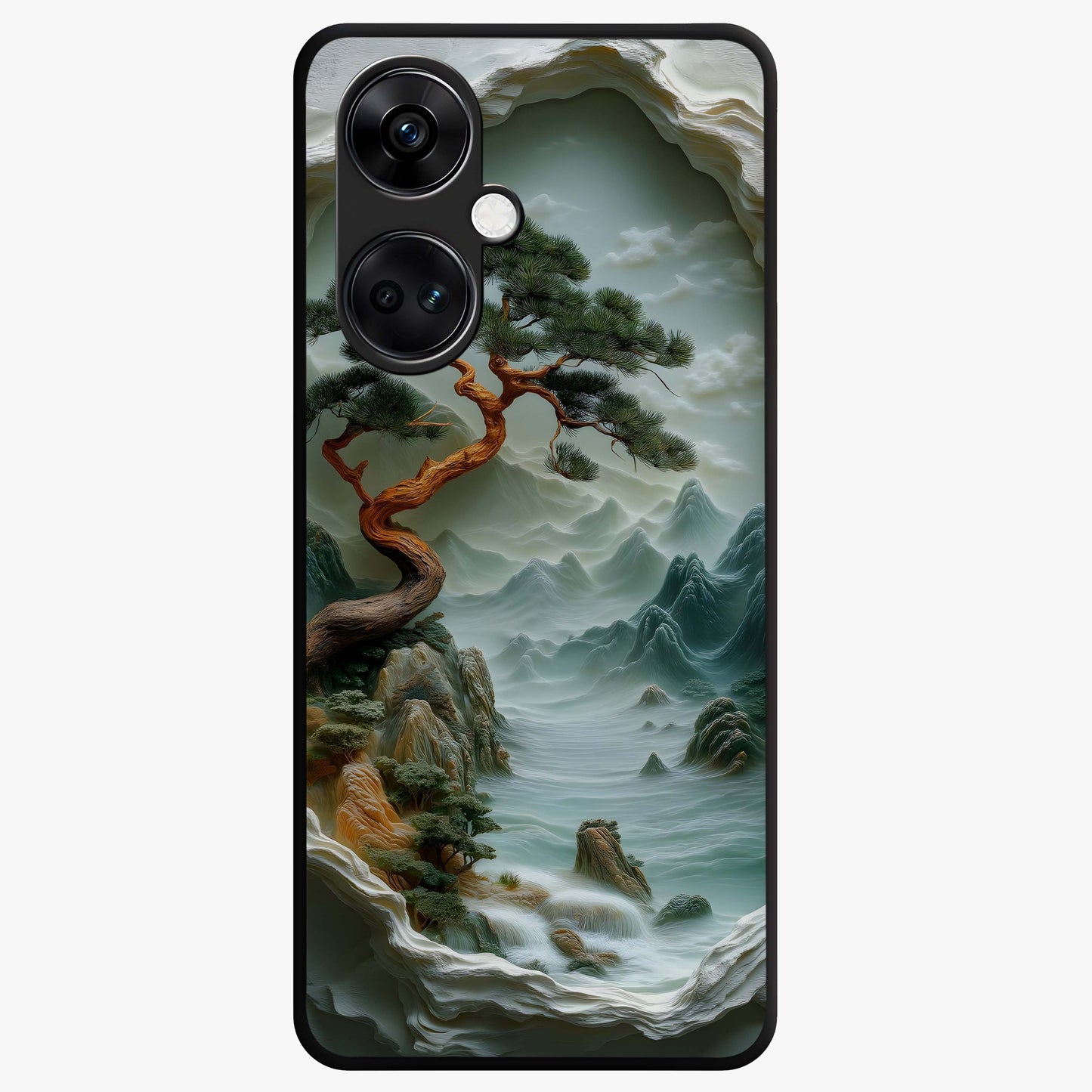 Eternal Nature Spirit Glass Case for 1+Nord Ce 3 serene front view featuring earthy nature inspired artwork