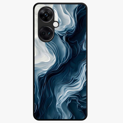 Ethereal Paper Marble Glass Case for 1+Nord CE 3 artistic front view featuring subtle marble inspired artwork