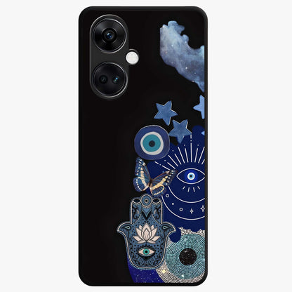 Galactic Charm Cluster Glass Case for 1+Nord CE 3 artistic front view featuring clustered cosmic charm artwork