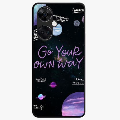 Galactic Vibes Universe Glass Case for 1+Nord CE 3 vibrant front view featuring universe inspired artistic artwork