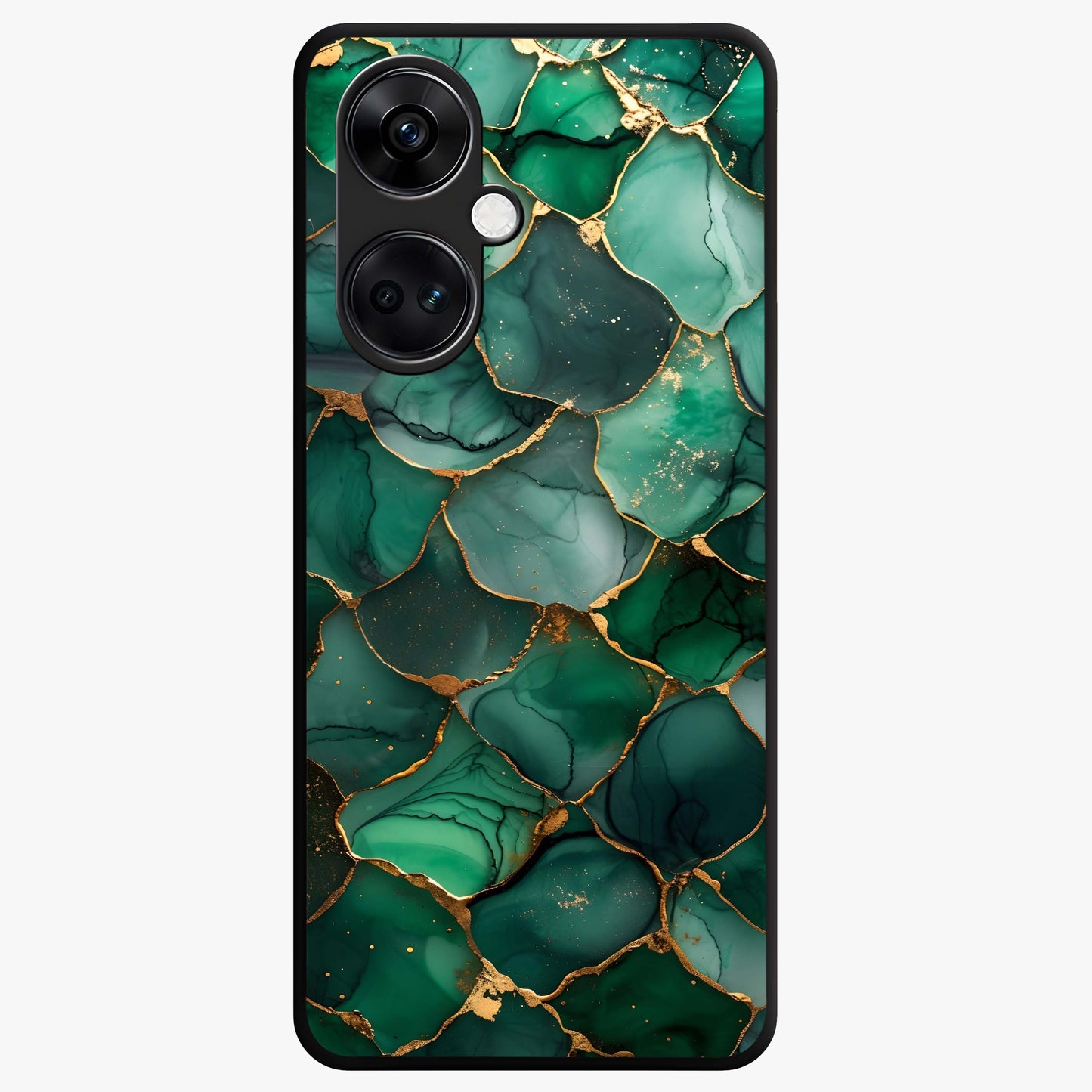 Geometric Polyester Pattern Glass Case for 1+Nord CE 3 modern front view featuring abstract geometric pattern artwork