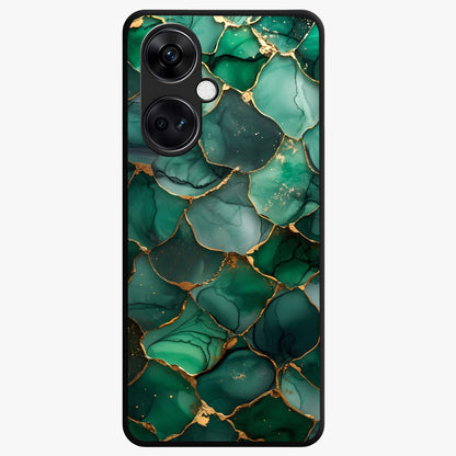 Geometric Polyester Pattern Glass Case for 1+Nord CE 3 modern front view featuring abstract geometric pattern artwork