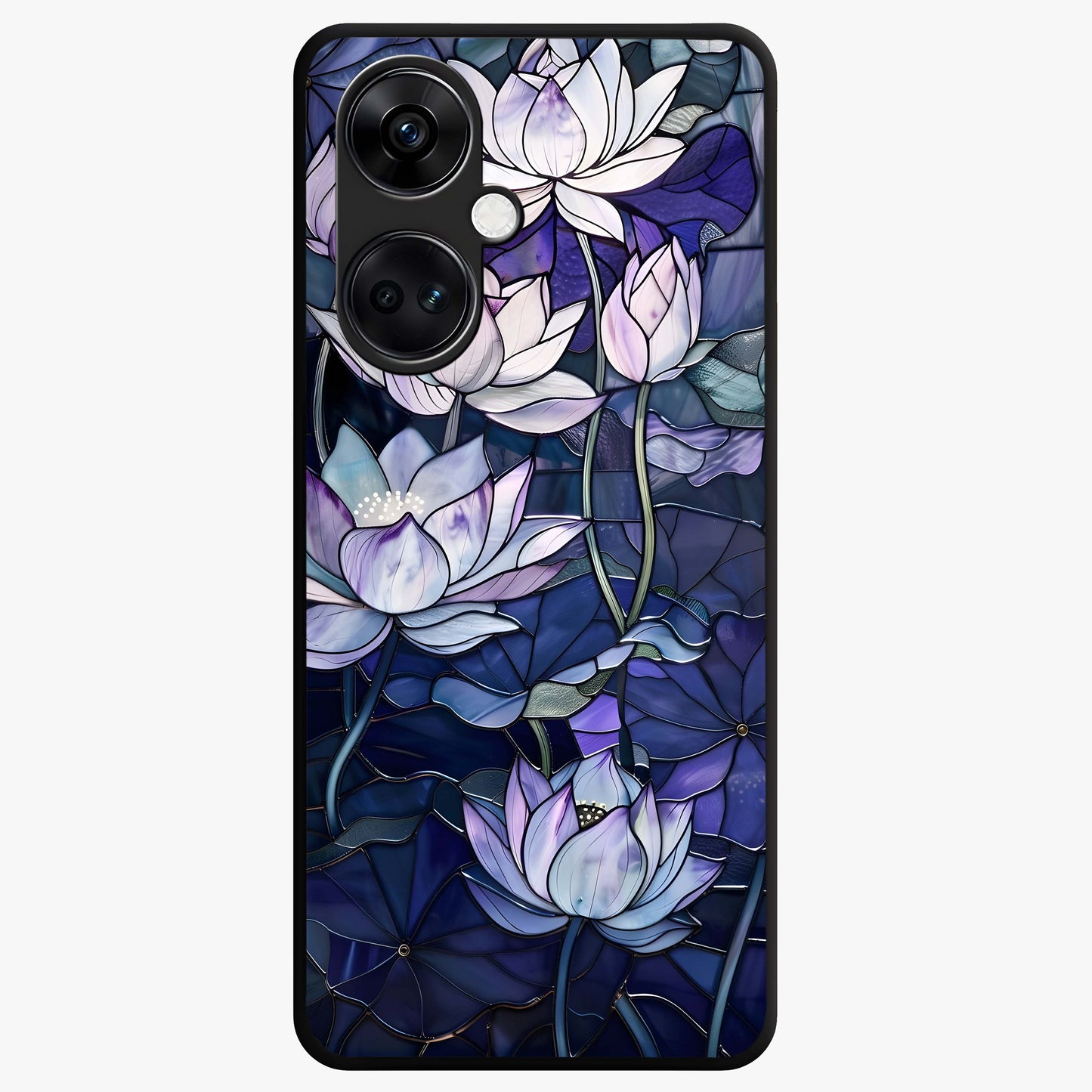 Gloss Petal Rush Glass Case for 1+Nord CE 3 bold front view featuring dynamic floral artwork with glossy appeal