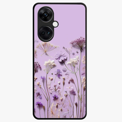 Lavender Blossom Dream Glass Case for 1+Nord CE 3 soft front view featuring delicate lavender floral artwork