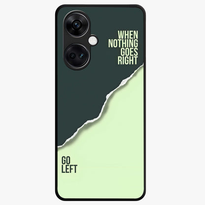Let Go Quote Glass Case for 1+Nord CE 3 minimalist front view featuring motivational typography artwork