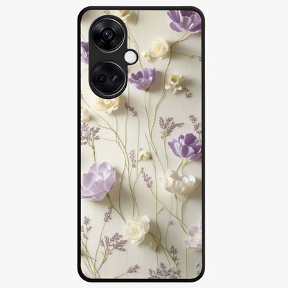 Lilac Breeze Harmony Glass Case for 1+Nord CE 3 soft front view featuring gentle lilac inspired artwork