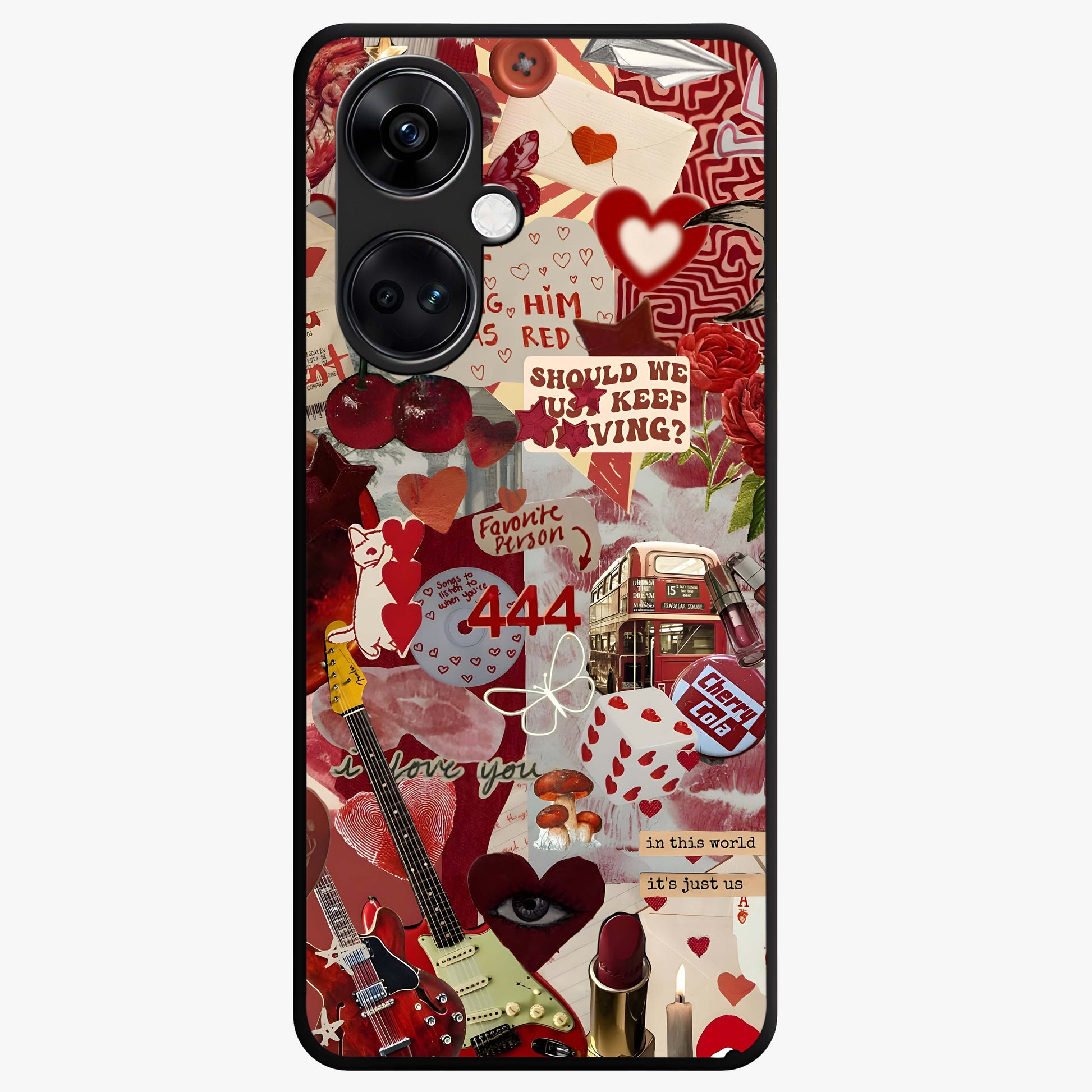Lover’S Red Chaos Glass Case for 1+Nord CE 3 bold front view featuring intense red artistic artwork