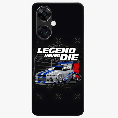 Midnight Racing Legacy Glass Case for 1+Nord CE 3 bold front view featuring racing inspired artwork in dark tones