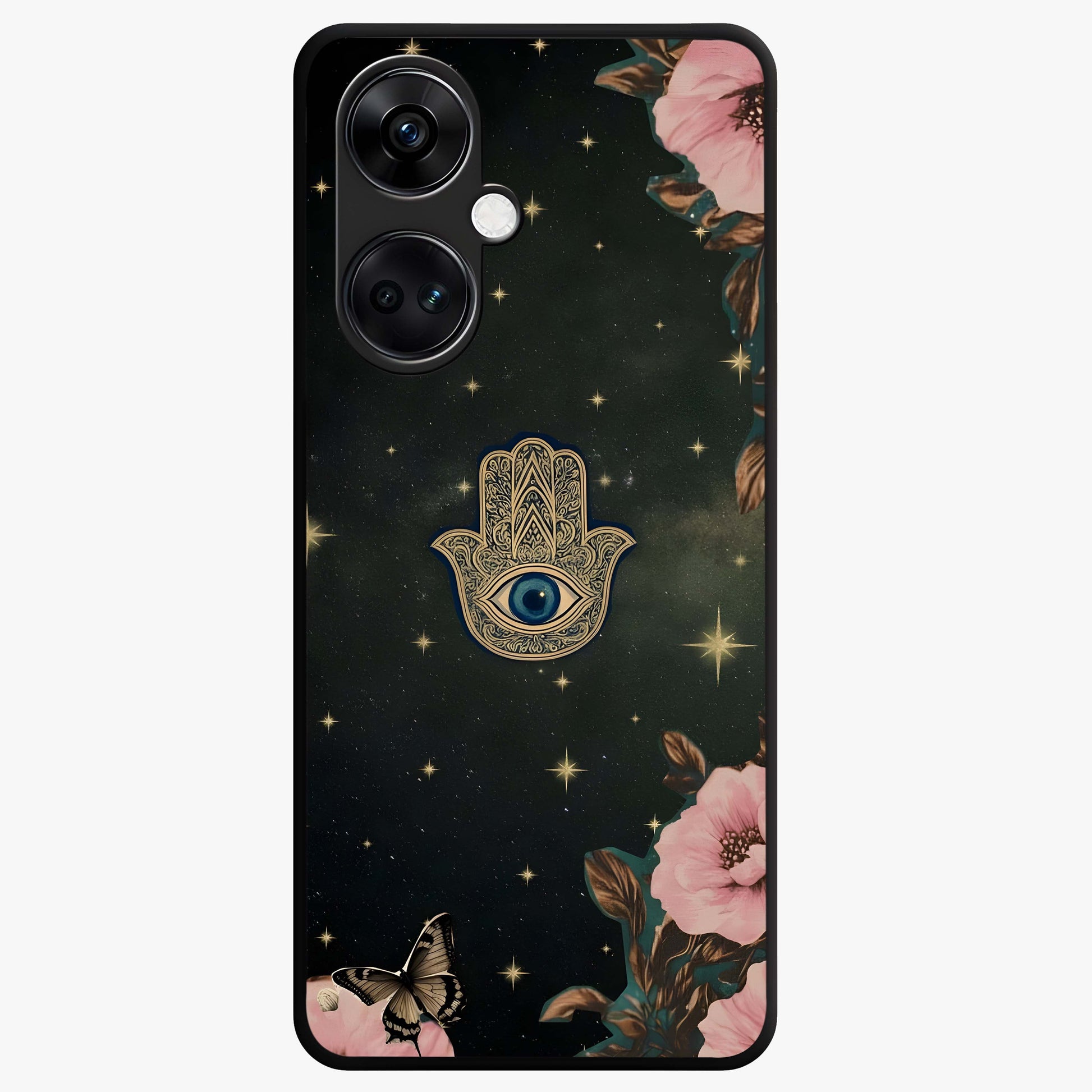 Mystic Bloom Protection Glass Case for 1+Nord CE 3 artistic front view featuring floral artwork with protective mystic elements