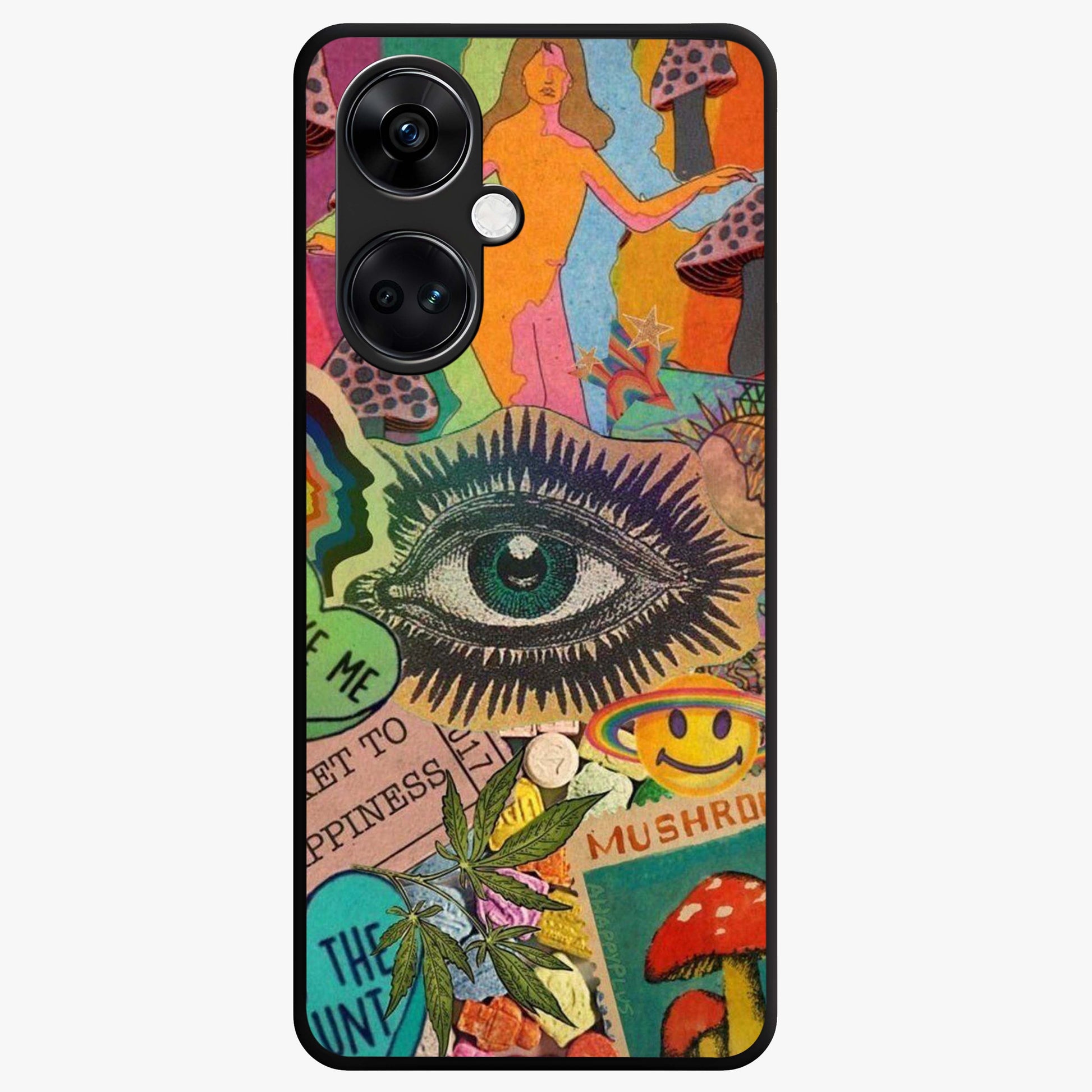 Mystic Eye Wonderland Glass Case for 1+Nord Ce 3 bold front view featuring detailed mystical eye artwork