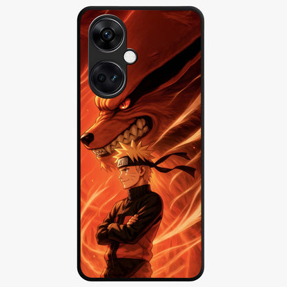 Nine Tails Legacy Glass Case for 1+Nord CE 3 powerful front view featuring legendary fox inspired artwork