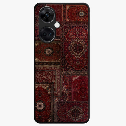 Persian Velvet Tale Glass Case for 1+Nord CE 3 luxurious front view featuring velvet inspired Persian pattern artwork