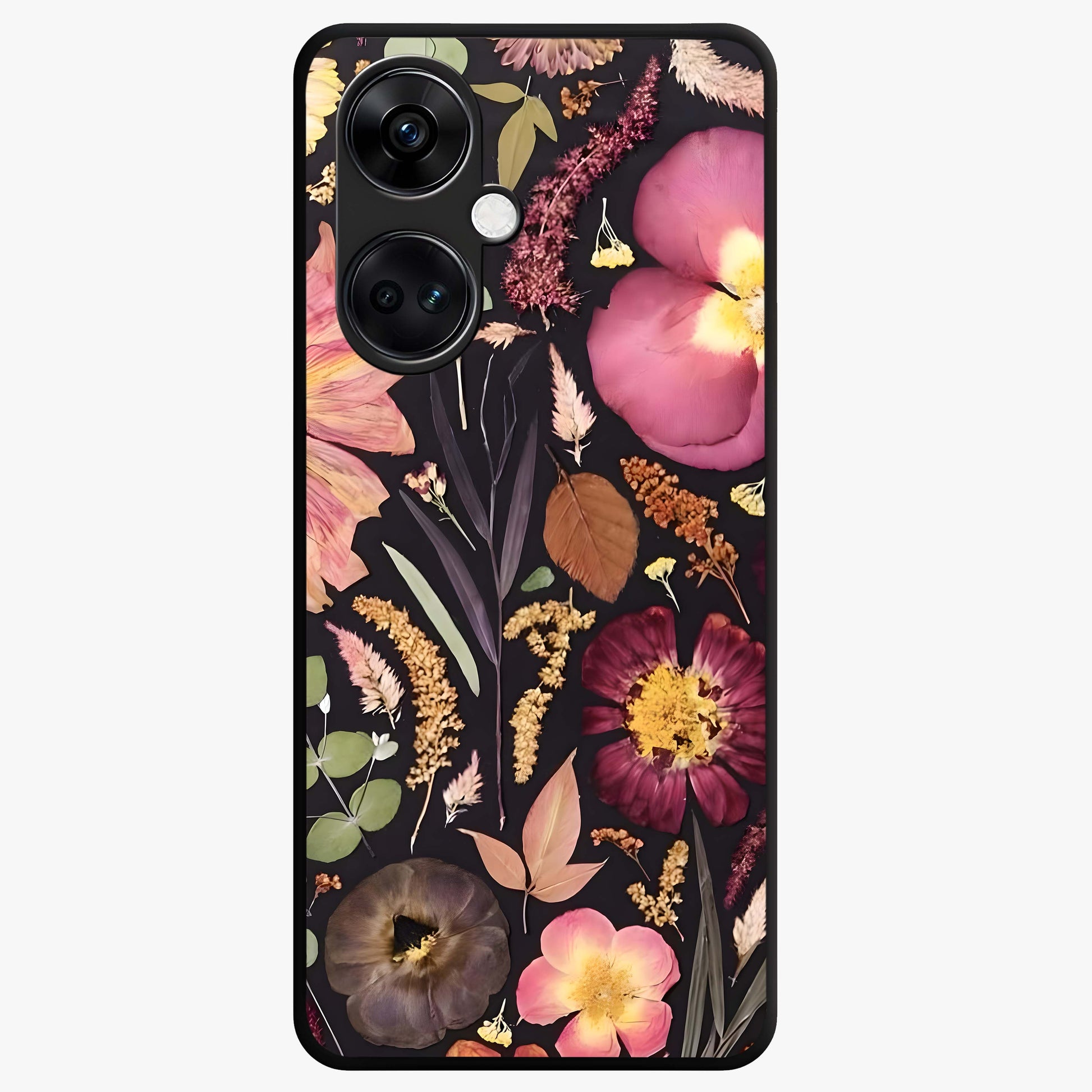 Petal Dream Tapestry Glass Case for 1+Nord CE 3 elegant front view featuring intricate floral tapestry artwork