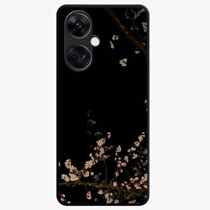 Petal Moon Light With Custom Name Glass Case for 1+Nord CE 3 graceful front view featuring floral artwork under moonlight with personalized name design