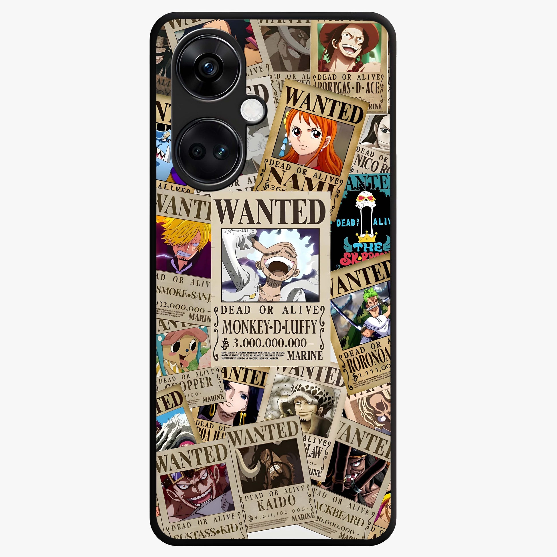 Pirate Wanted Legends Glass Case for 1+Nord CE 3 bold front view featuring legendary pirate themed artwork