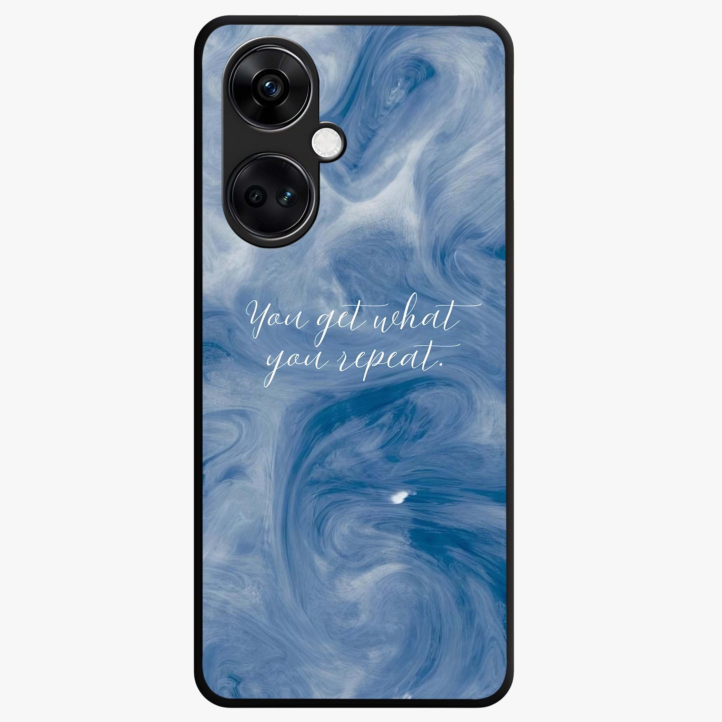 Repeat Your Destiny Glass Case for 1+Nord CE 3 motivational front view featuring bold typography artwork