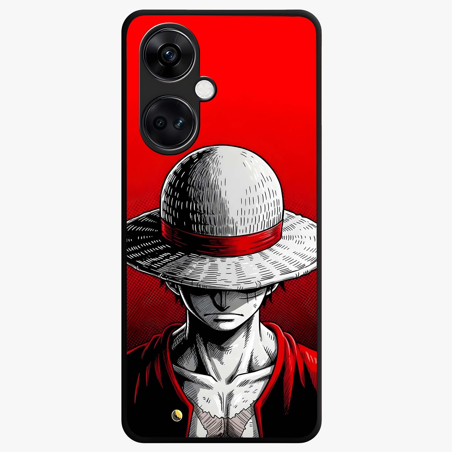 Scarlet Pirate Resolve Glass Case for 1+Nord CE 3 bold front view featuring pirate themed artwork in red hues