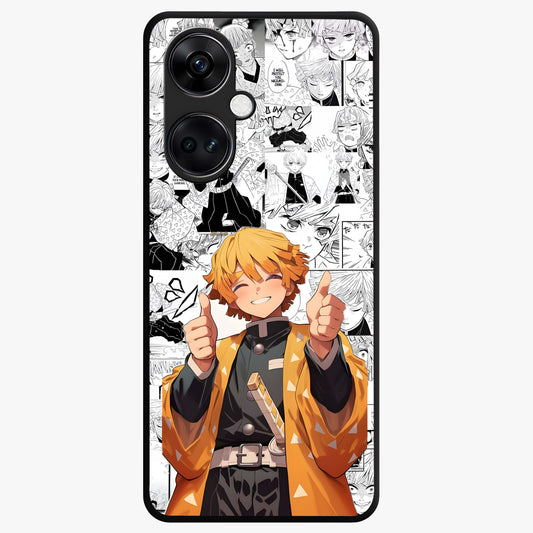 Thunder Smile Hero Glass Case for 1+Nord Ce 3 bold front view featuring powerful hero inspired artwork with electric tones