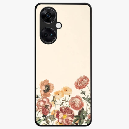 Timeless Garden Romance Glass Case for 1+Nord CE 3 elegant front view featuring classic floral garden artwork