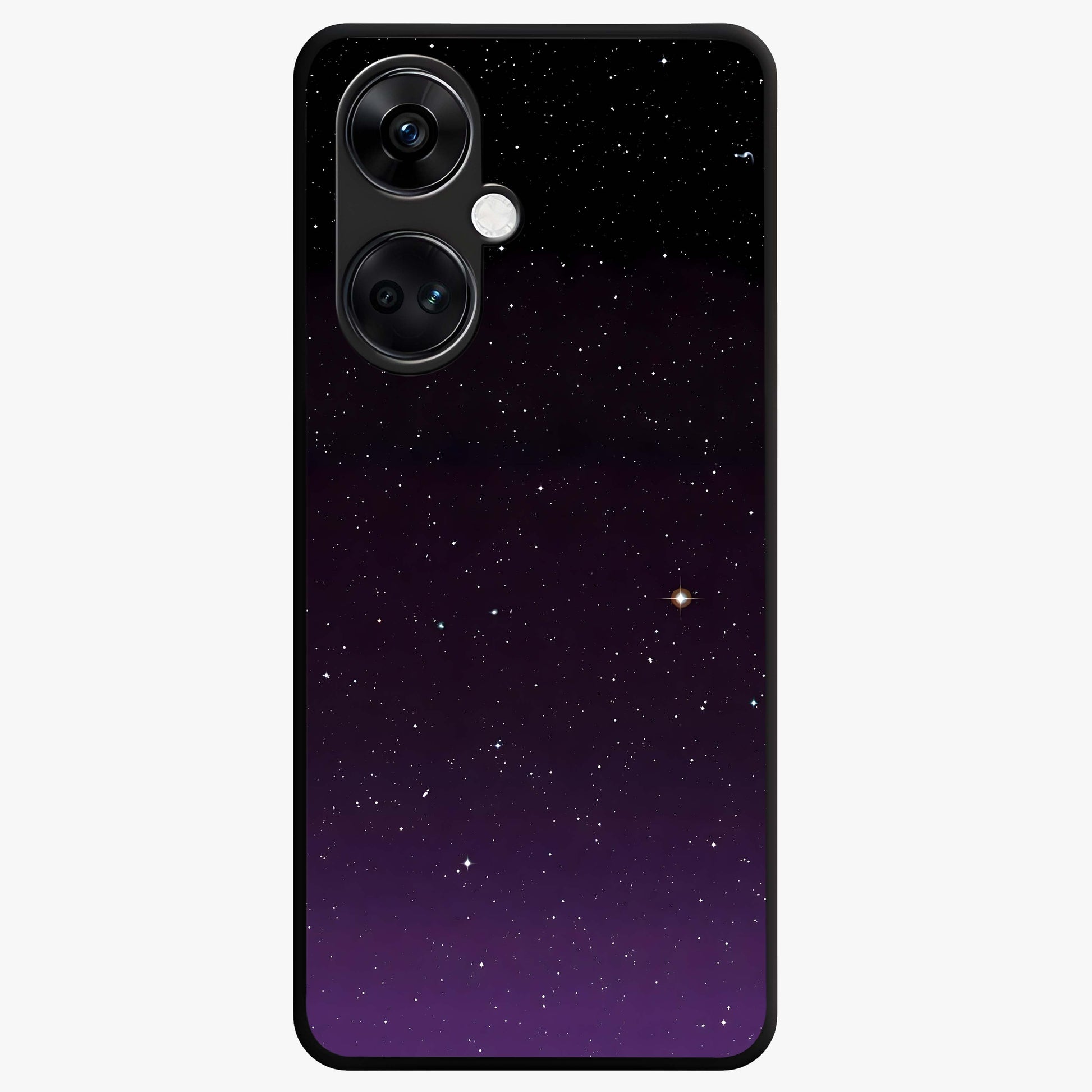 Violet and Black Shade Glass Case for 1+Nord CE 3 striking front view featuring deep violet and black gradient artwork