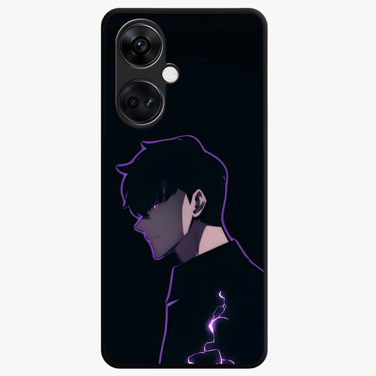 Void Lightning Phantom Glass Case for 1+Nord Ce 3 electrifying front view featuring lightning inspired dark artwork