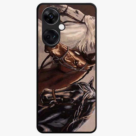 Wild Trio Gallop Glass Case for 1+Nord Ce 3 powerful front view featuring three horses in motion with dynamic artwork