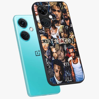 Broken Fame Diaries Glass Case for 1+Nord CE 3 angled mockup showcasing glossy finish and edgy aesthetic design