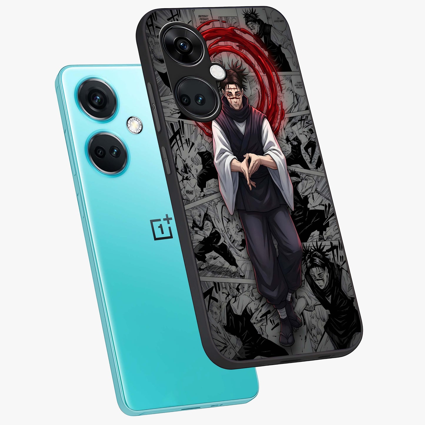 Cursed Ritual Ascension Glass Case for 1+Nord CE 3 angled mockup showcasing glossy finish and intense gothic detailing