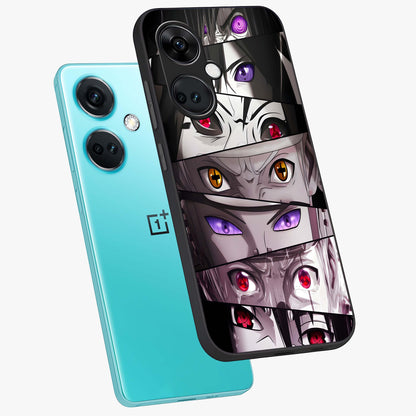 Eyes of Destiny Glass Case for 1+Nord Ce 3 angled mockup showcasing glossy glass finish and intense detailing